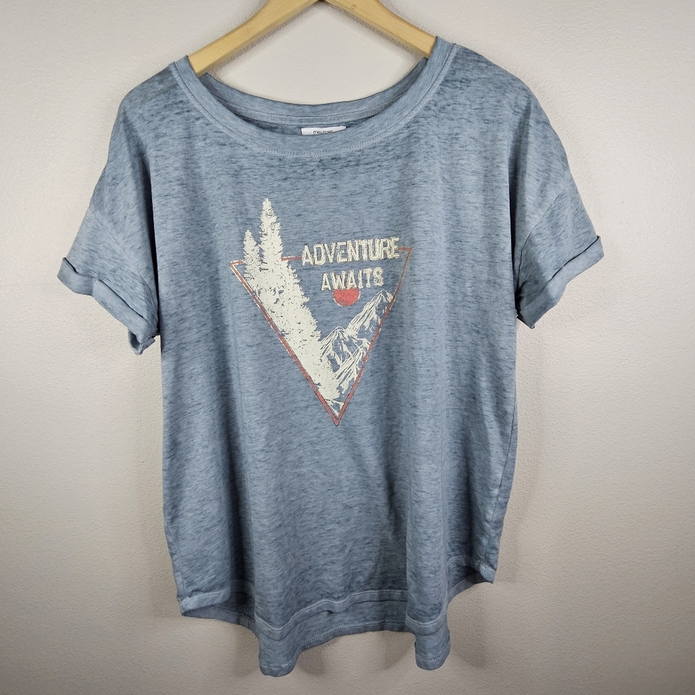 Maurices ADVENTURE AWAITS Graphic Tee XL Blue